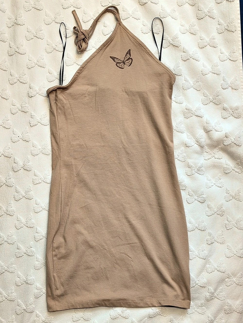 H&Medium Brown Mini Dress Size Medium Butterfly